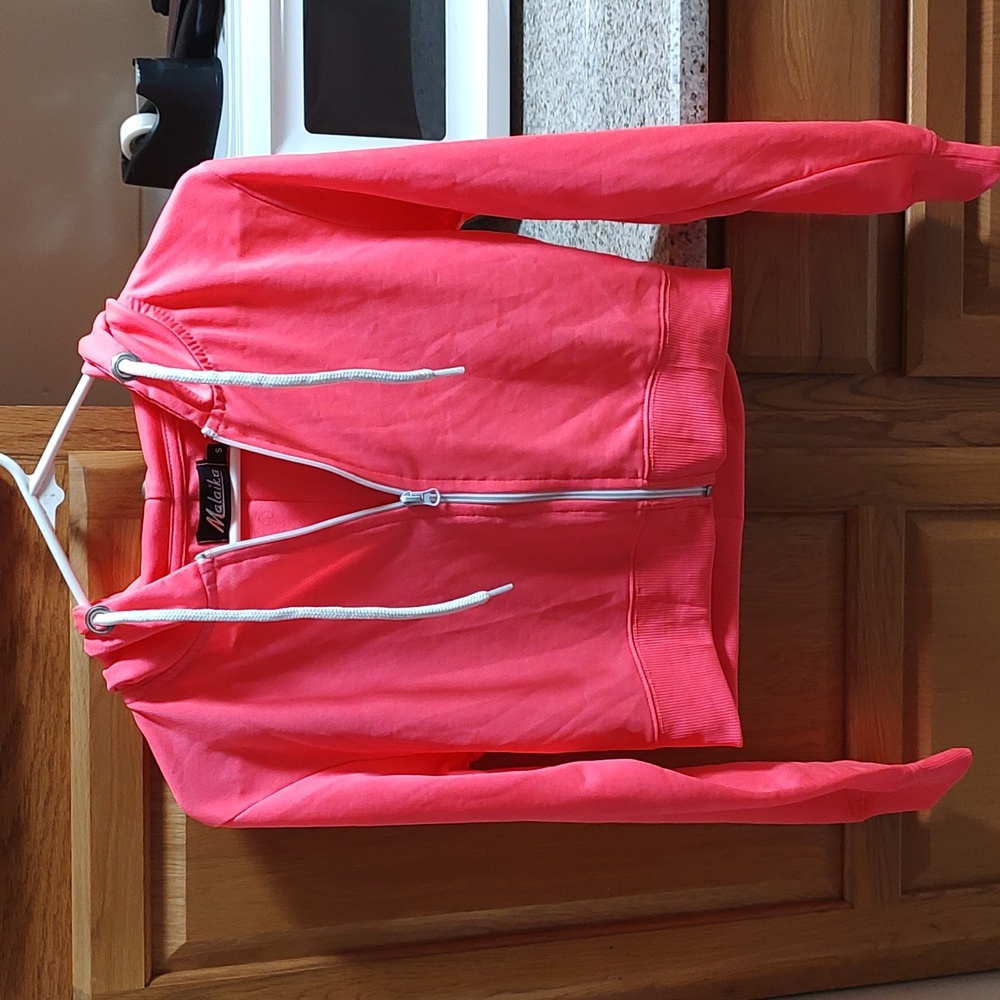 Nwot Vintage Sz S crop Hot pink spring hoodie